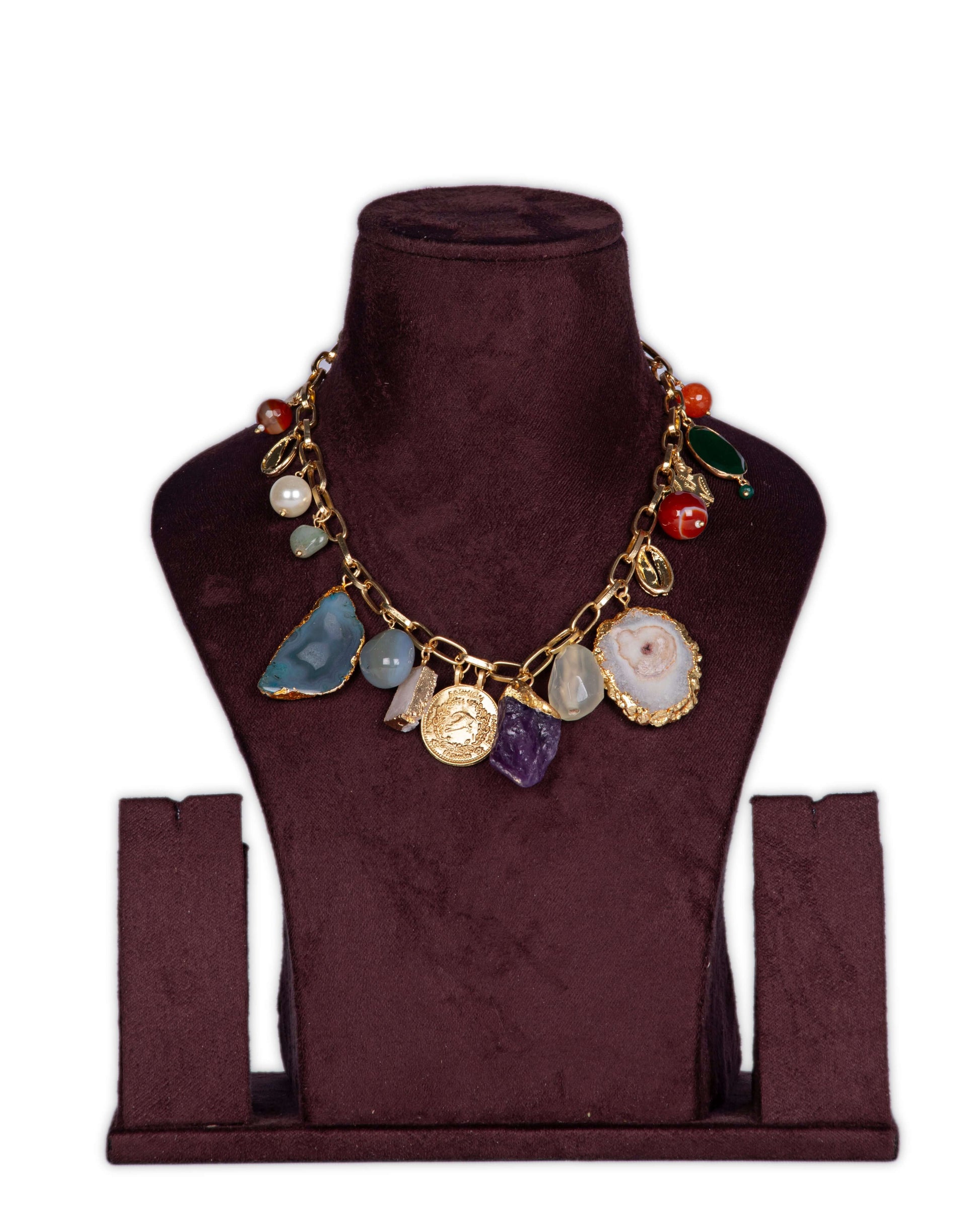 Multi stone pendant on the Red showpiece