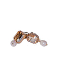 2 Stone Swarovski Crystal Stud Earring with Pearl Drop