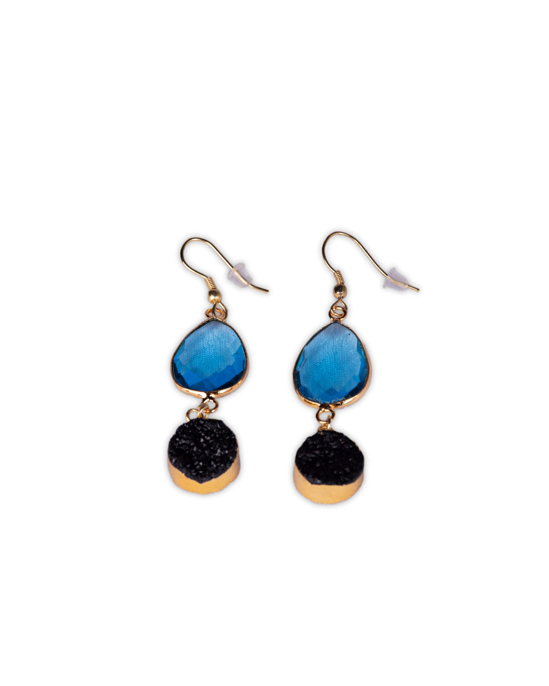 2 stone blue crystal earring