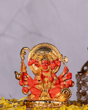 5-Inch Panchmukhi Hanuman Idol for Home Decor and Spiritual Use