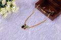 Swarovski Crystal Brass 4 Stone Pendant Necklace with Fine Brass Metal chain with wooden box