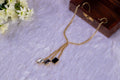 Swarovski Crystal 3 Stones Tassel Necklace chain half in the wooden box