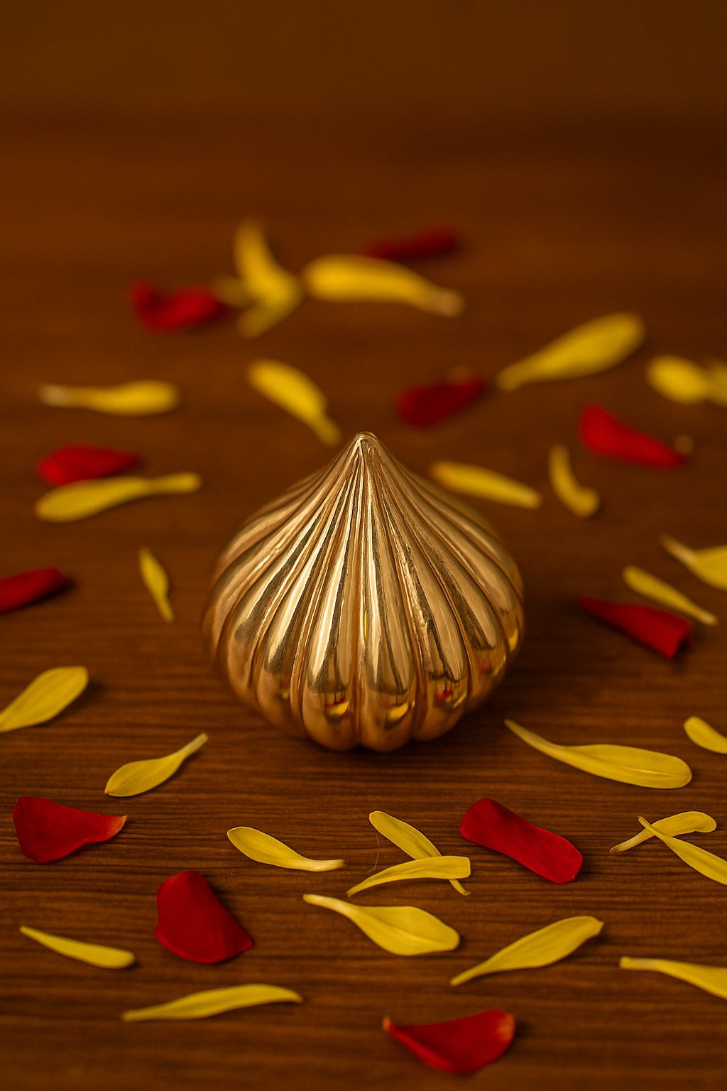 Decorative Modak with Gold Finish for Festive Decor