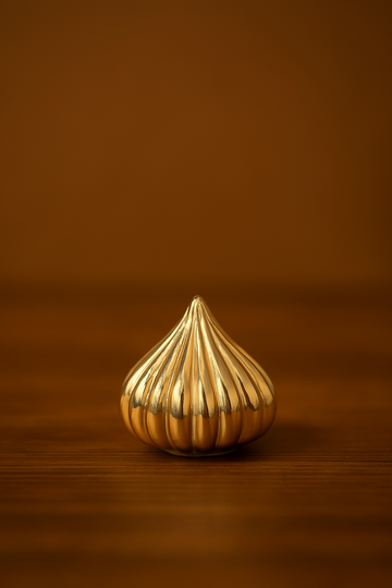 Decorative Modak with Gold Finish for Festive Decor