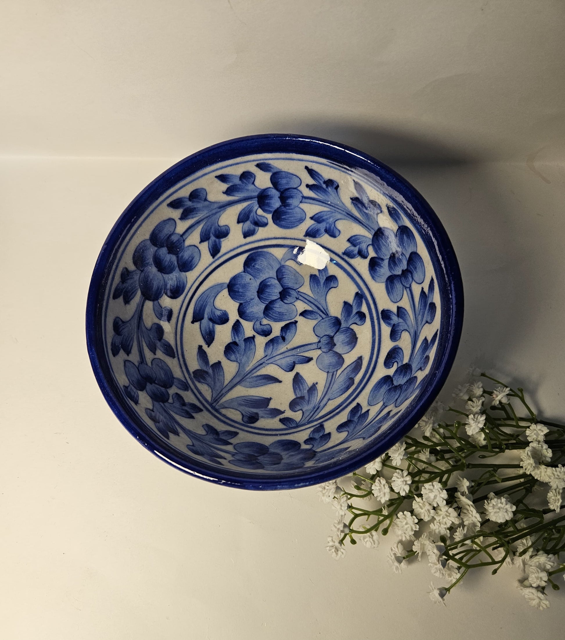 Dark Blue Designer Ceramic Bowl for Home Decor