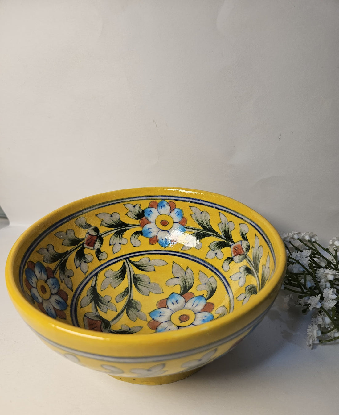 Yellow Designer Ceramic Bowl for Home Decor
