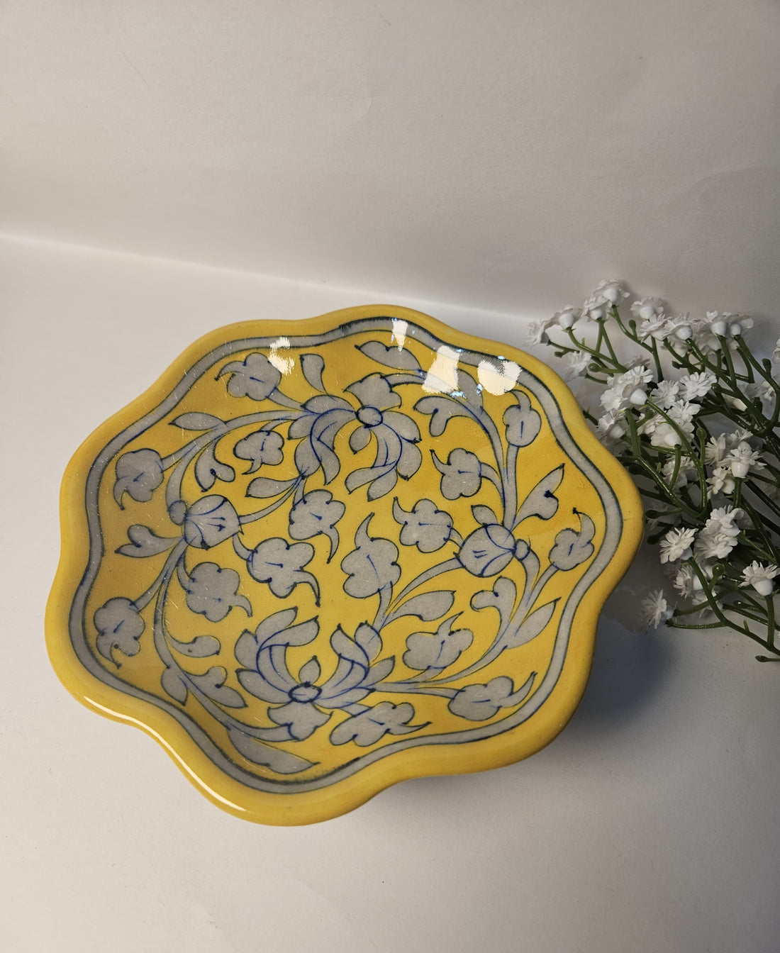 Small Yellow Designer Ceramic Bowl for Home Decor