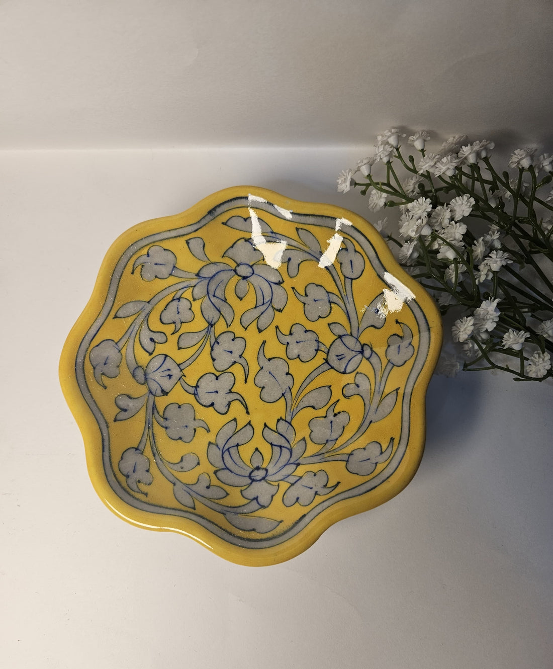 Small Yellow Designer Ceramic Bowl for Home Decor