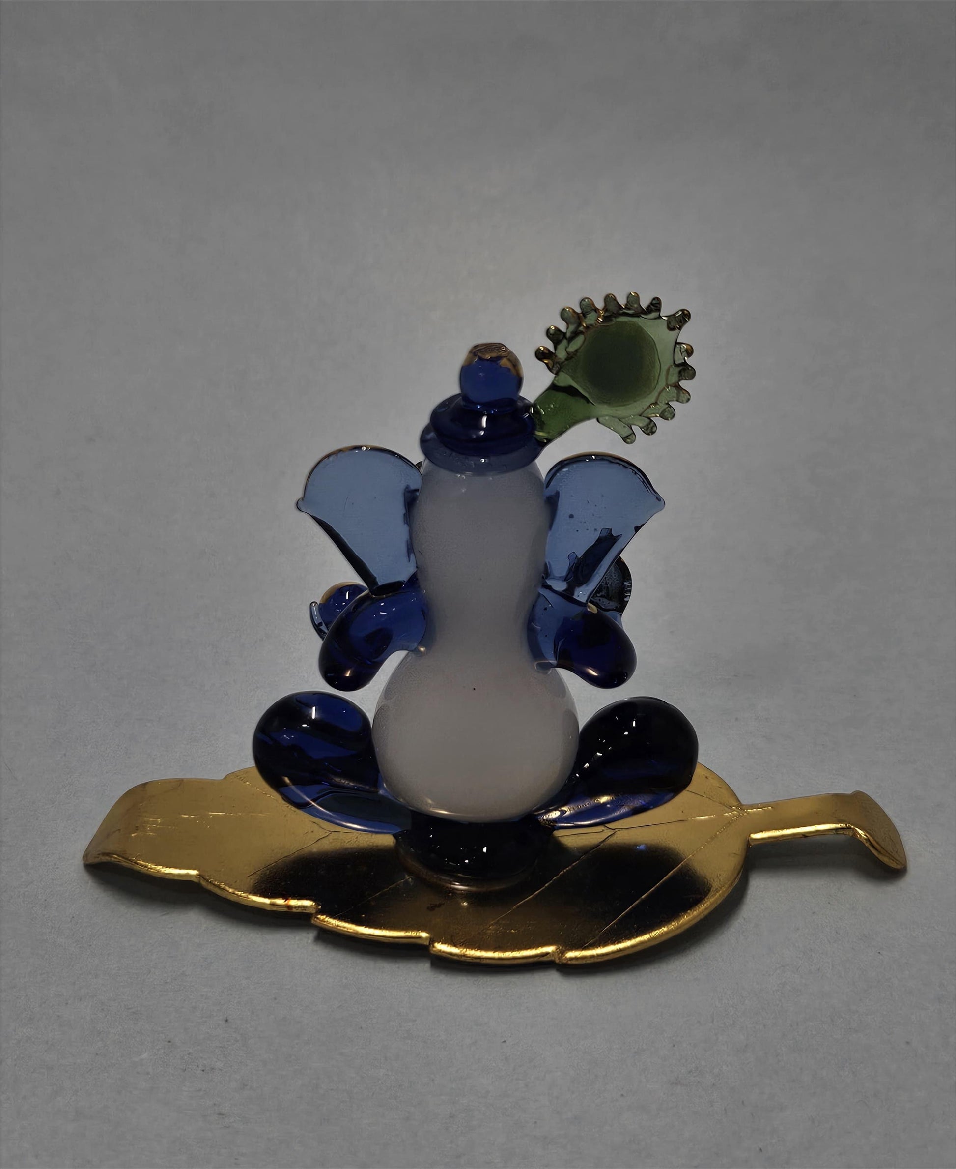 Morpankhi Ganesha Idol for on golden leaf back side photo