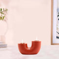 Red U Shaped Candle Holder