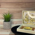 Golden Lakshmi Ganesha Charan Paduka for Pooja and Gifting