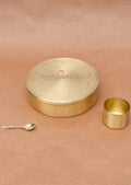 Brass Spice Container with Embossed Lid 7 Compartments and 1 Spoon