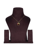 3 Stone Swarovski Crystal Brass Metal Pendant Necklace in Lt Gold Metal Finish
