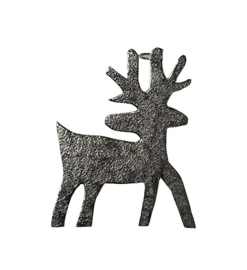 A black metal reindeer hanging wall decor.