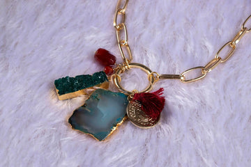 Agate Trio Pendant Necklace