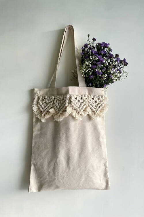 House of Macrame 'Sutra' Cotton Tote Bag