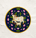 Handcrafted Hand-painted Wooden Pichwai Cow Painting