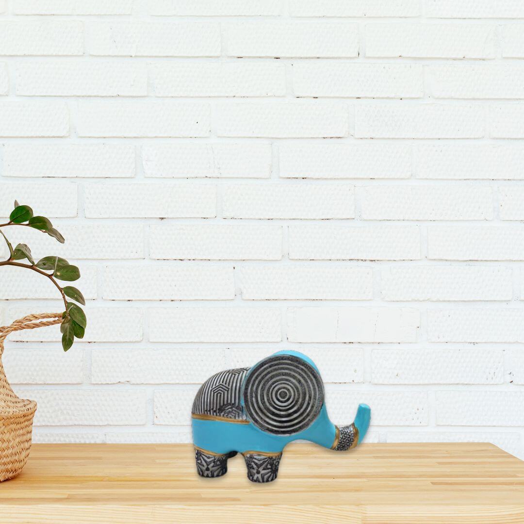 Spiral Head Elephant for Home Decor (4.5 inches) (Pack of 2)