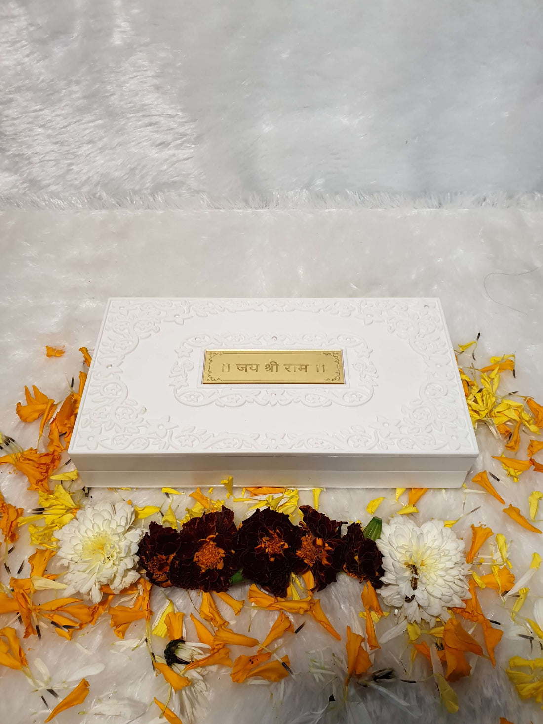 Ram Mandir Pocket Temple for Gifting and Home Decor White