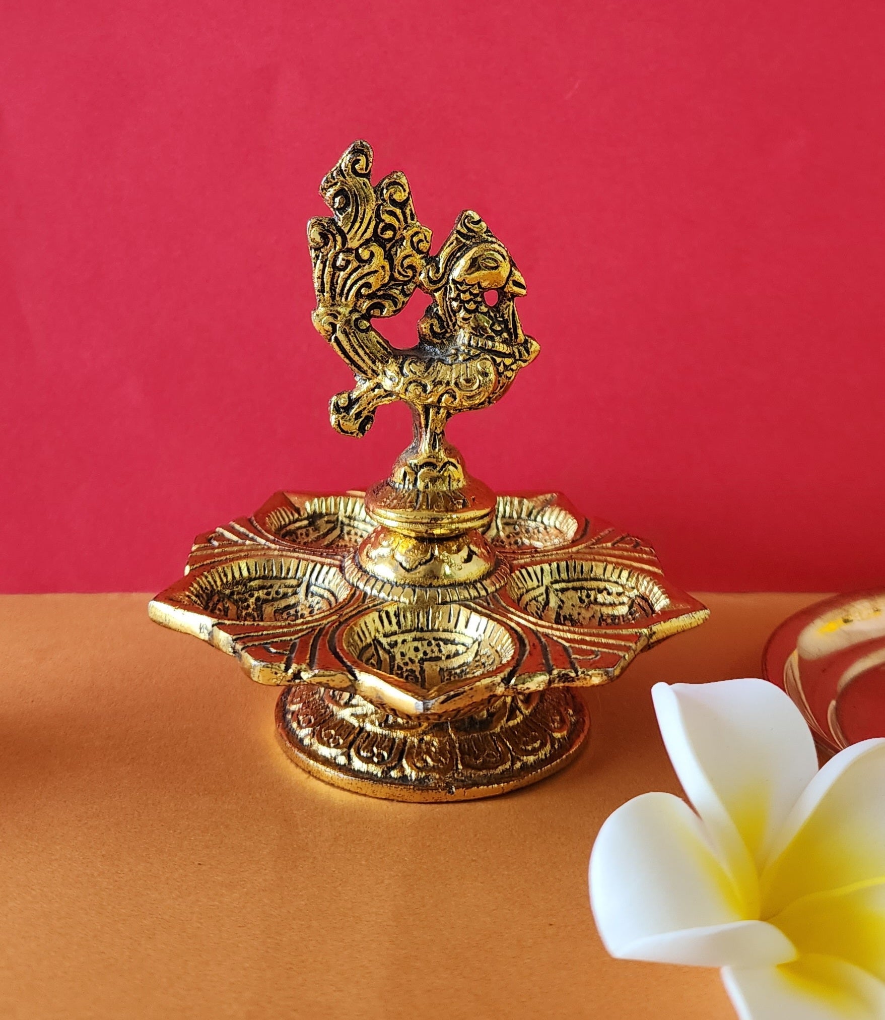 Peacock Design Diya Oil Lamp