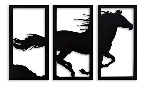 3D Horse Wall Hanging Set of 3 Wemy Store