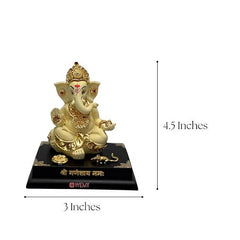 Gold Plated Lord Jewelry Ganesha Idol (4.5 inches)