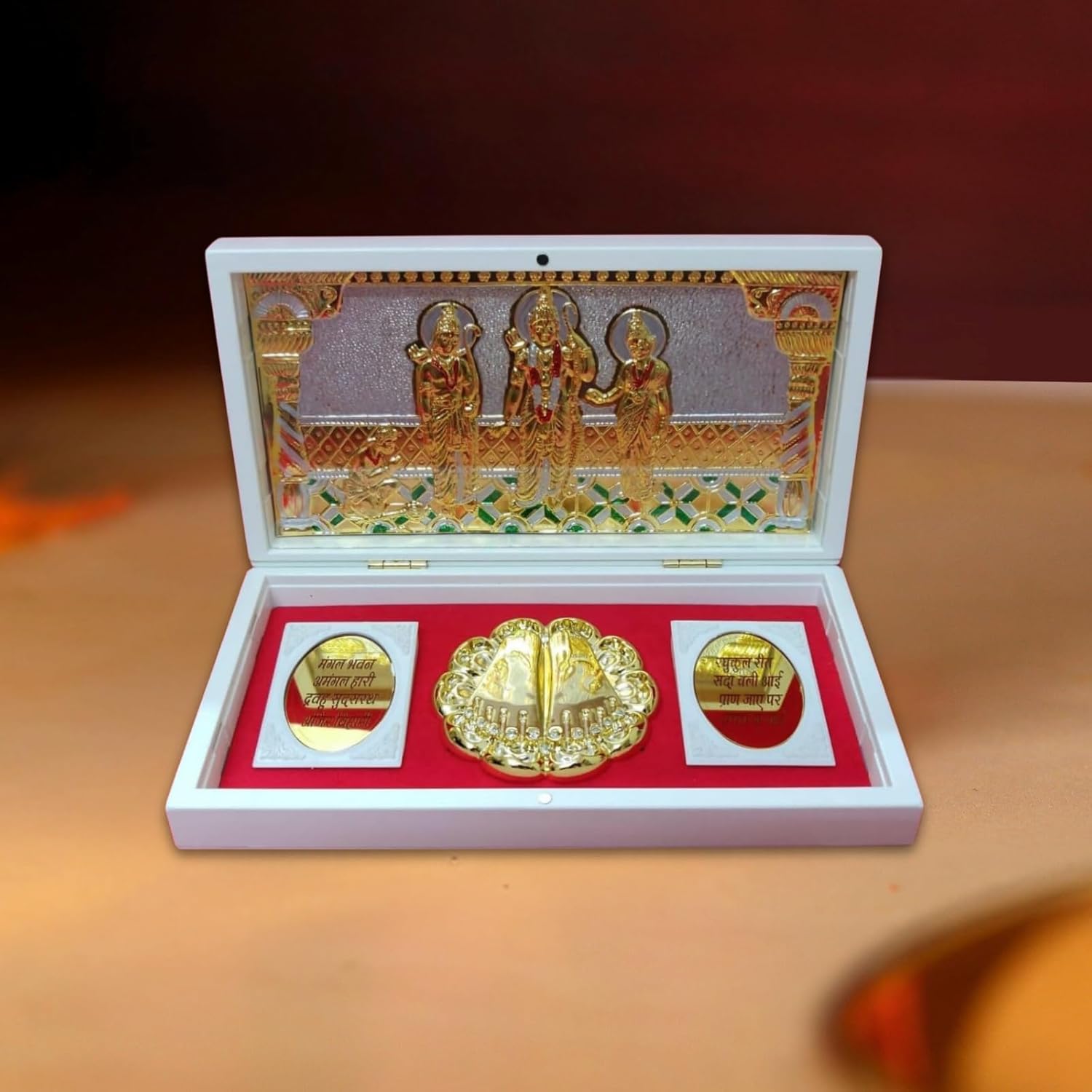 Ram Darbar Pocket temple for gifting and Home Decor White