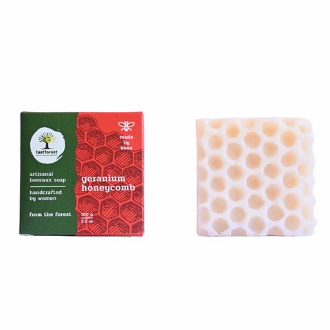 Artisanal, Handmade Beeswax Honeycomb Soap 100gms Geranium Wemy Store