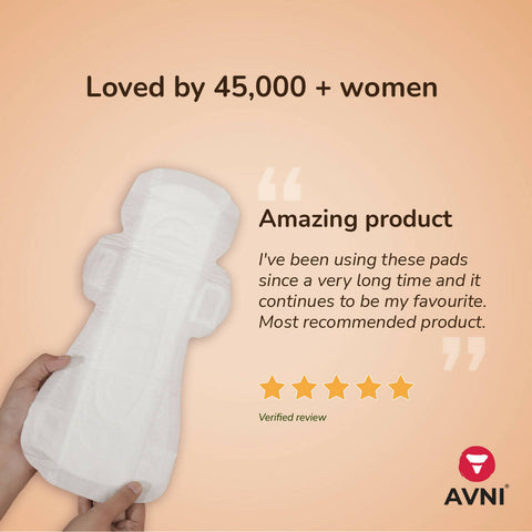 Avni Natural Cotton Sanitary Pads (XL, Pack of 12) with Paper Disposal Bags | Heavy flow Wemy Store