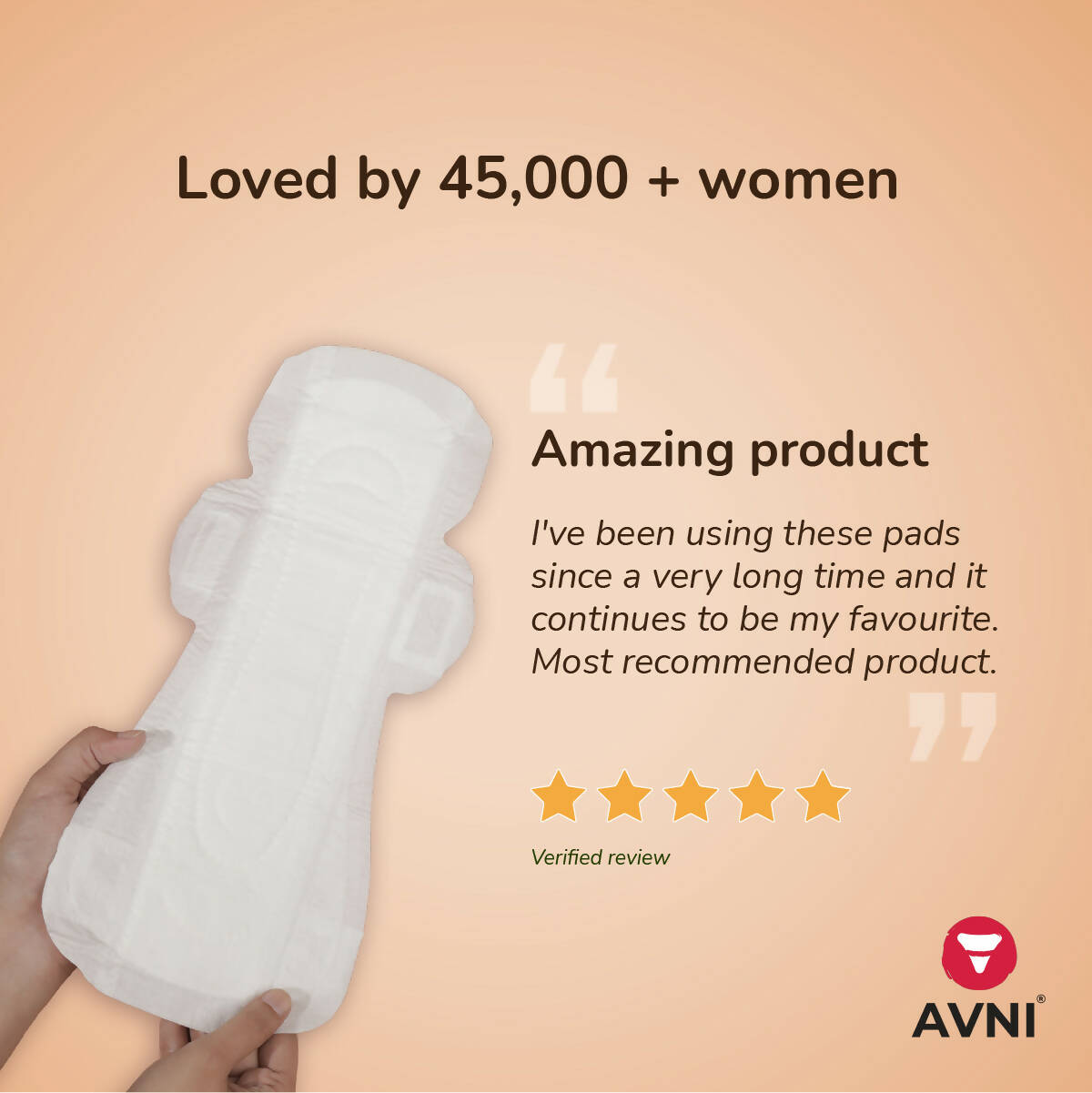 Avni Natural Cotton Sanitary Pads (XL, Pack of 24) with Paper Disposal Bags | Heavy flow Wemy Store