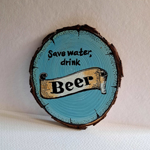 Beer Coasters set of 4 | Funny Beer Quotes | Gift for Him | Bark Coasters | Beer Quote Coasters | Barware | Quirky Coasters Wemy Store