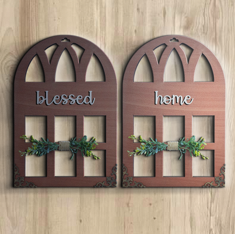 Blessed Home Quote Window Wall Art Set Of 2 Wemy Store