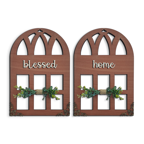 Blessed Home Quote Window Wall Art Set Of 2 Wemy Store