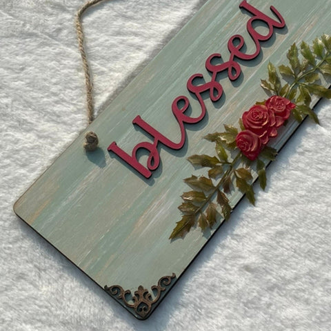 Blessed Quote Rustic Vintage Wooden Door or Wall Hanging Wemy Store