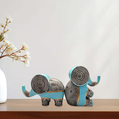 Spiral Head Elephant for Home Decor (4.5 inches) (Pack of 2)