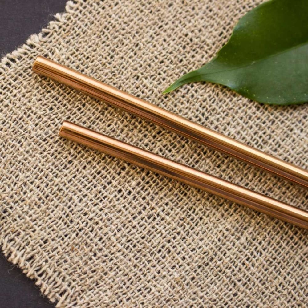 Brass / Copper Straws With Cleaner - Pack of 2 Wemy Store