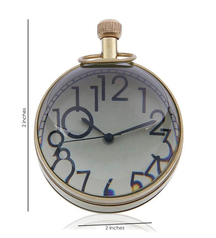 Brass Round Table Clock 2 inch Wemy Store