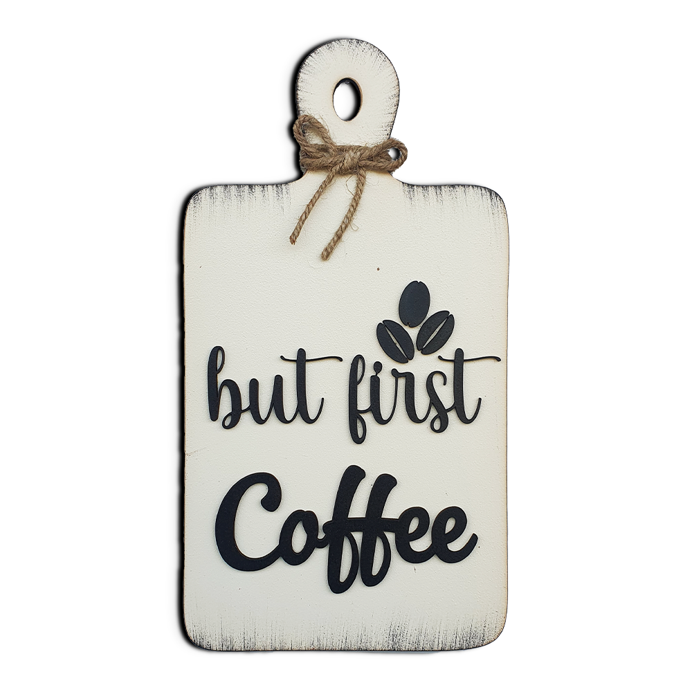 But First Coffee Quote Chop Board Wooden Wall Art for Kitchen, CafÃ©, and Restaurant Wemy Store