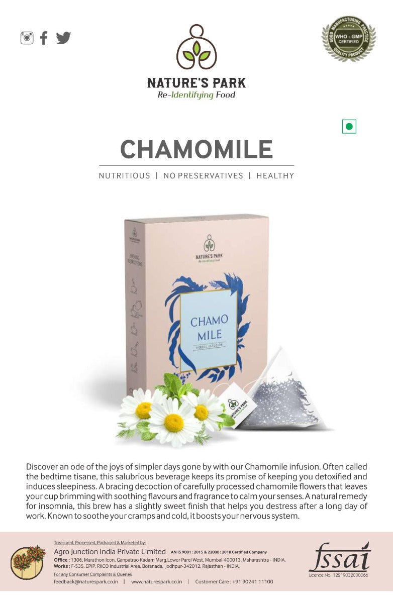 Chamomile Herbal Infusion (Pyramid Infusion Bags-5) Wemy Store