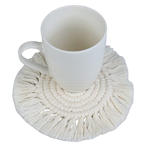 Coasters with fringes ( set of 2), Offwhite Wemy Store