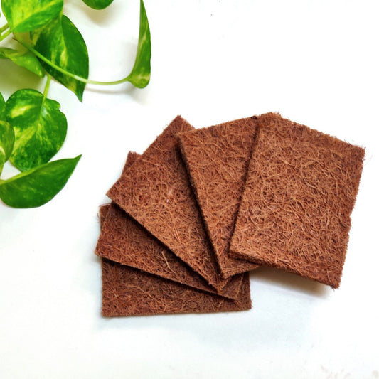Coconut Coir Dish Scrub pads | Pack Of 5 (3"x4")(CDS-3X4-Packof5) Wemy Store