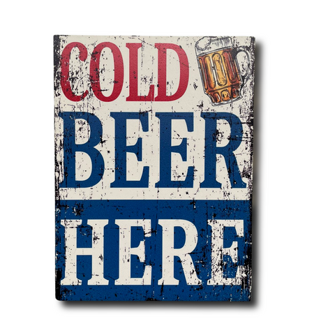 Cold Beer Here Rustic Wooden Sign Board Wall Art Wemy Store