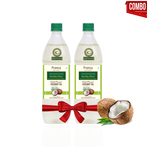 Cold Pressed Coconut Oil 1L Combo pack of 2 Wemy Store