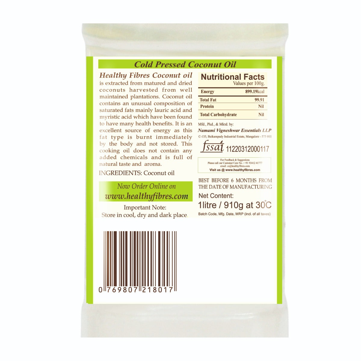Cold Pressed Coconut Oil 500 ml Combo of 2 Wemy Store