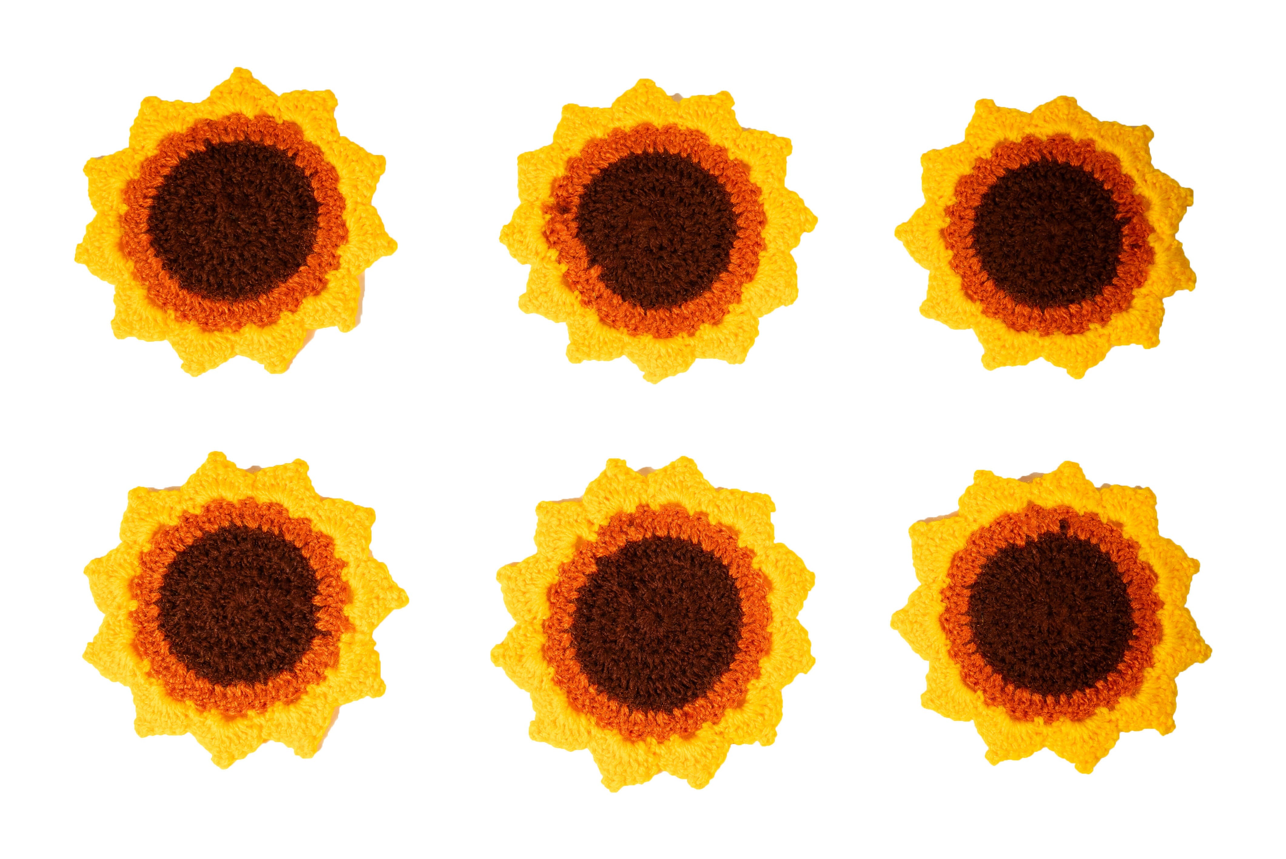 Crochet Coasters - Sunflower (Set of 6) Wemy Store