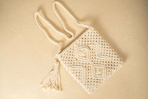 Crochet Sling Bag - Off white Wemy Store