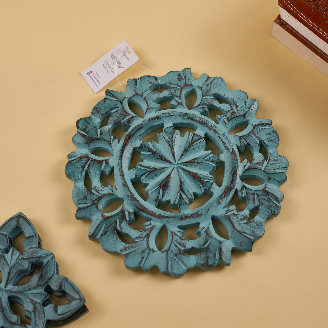 Wooden Handmade Turquoise Trivet – Stylish and Practical Heat Protector