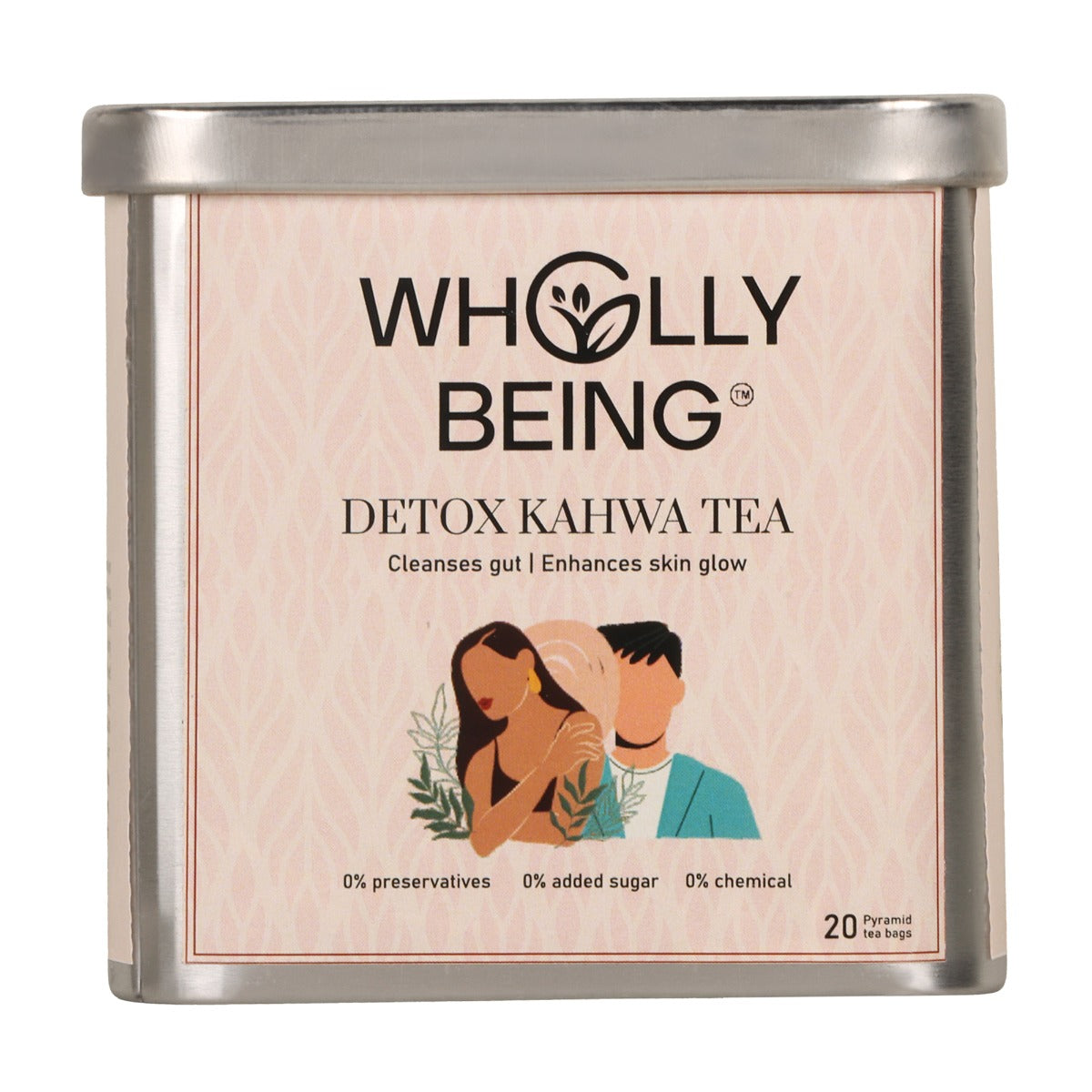 Detox Kahwa Tea for skin glow and gut detox with nutmeg, sea buckthorn, rose petals, orange peels(20 tea bags) Wemy Store
