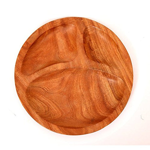 Dinner Plate Set For Kids Neem Wood 9 Inch ( Plate, Spoon & Fork ) Wemy Store