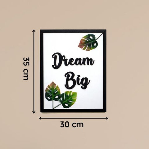 Dream Big Motivational Quote With Leaves Wemy Store